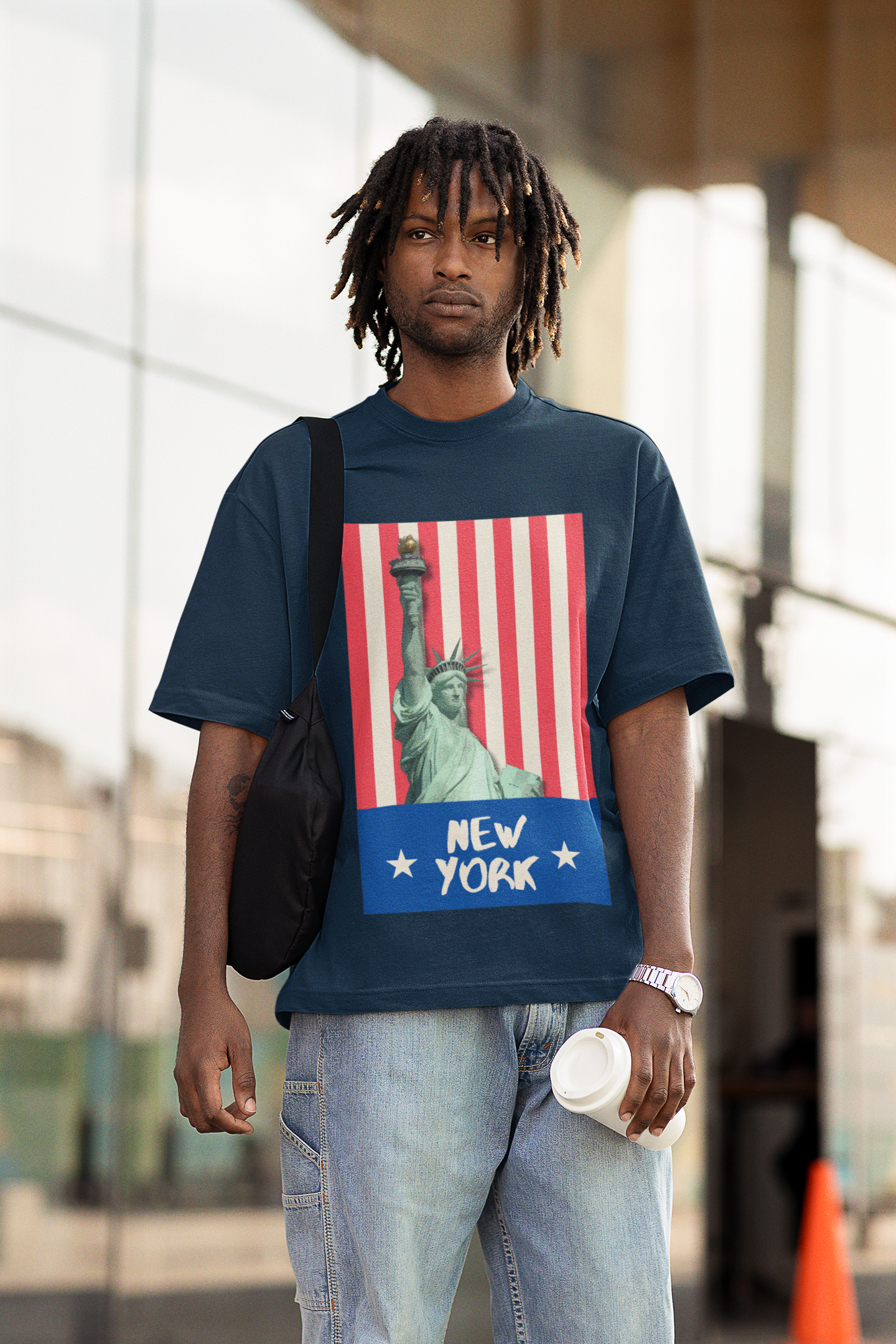 NEW YORK standard oversized UNISEX premium pure cotton T-shirt