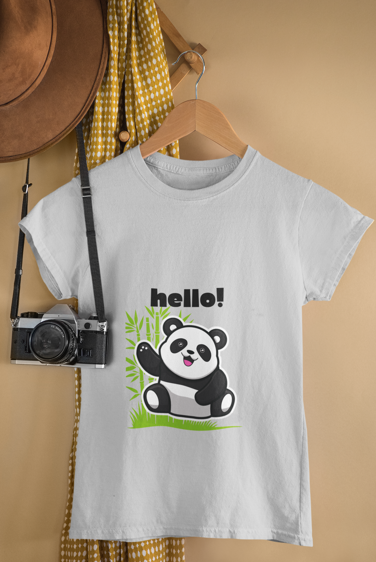 HELLO PANDA premium pure cotton girl T-shirt