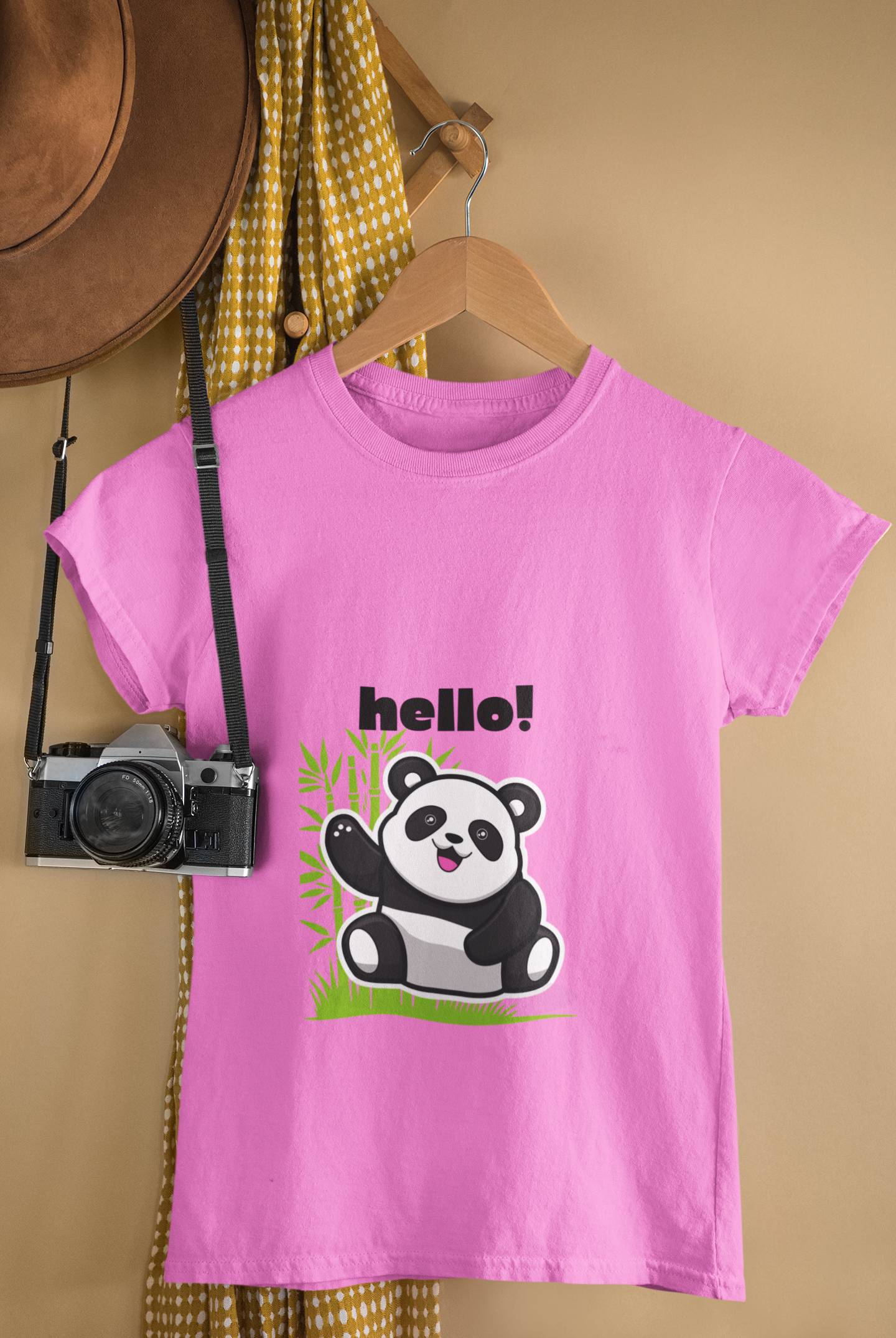 HELLO PANDA premium pure cotton girl T-shirt