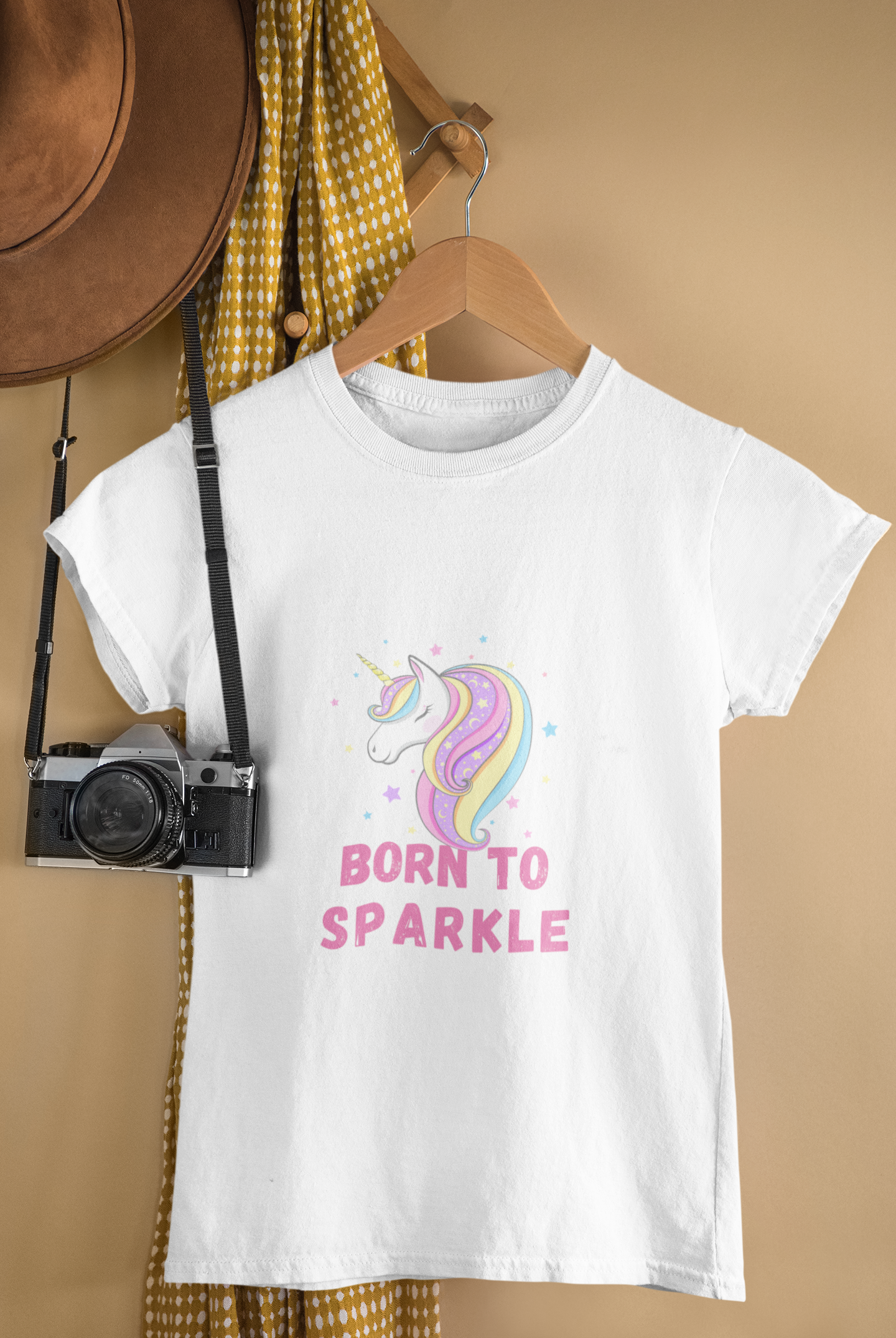 BORN TO SPARKLE premium pure cotton girl T-shirt
