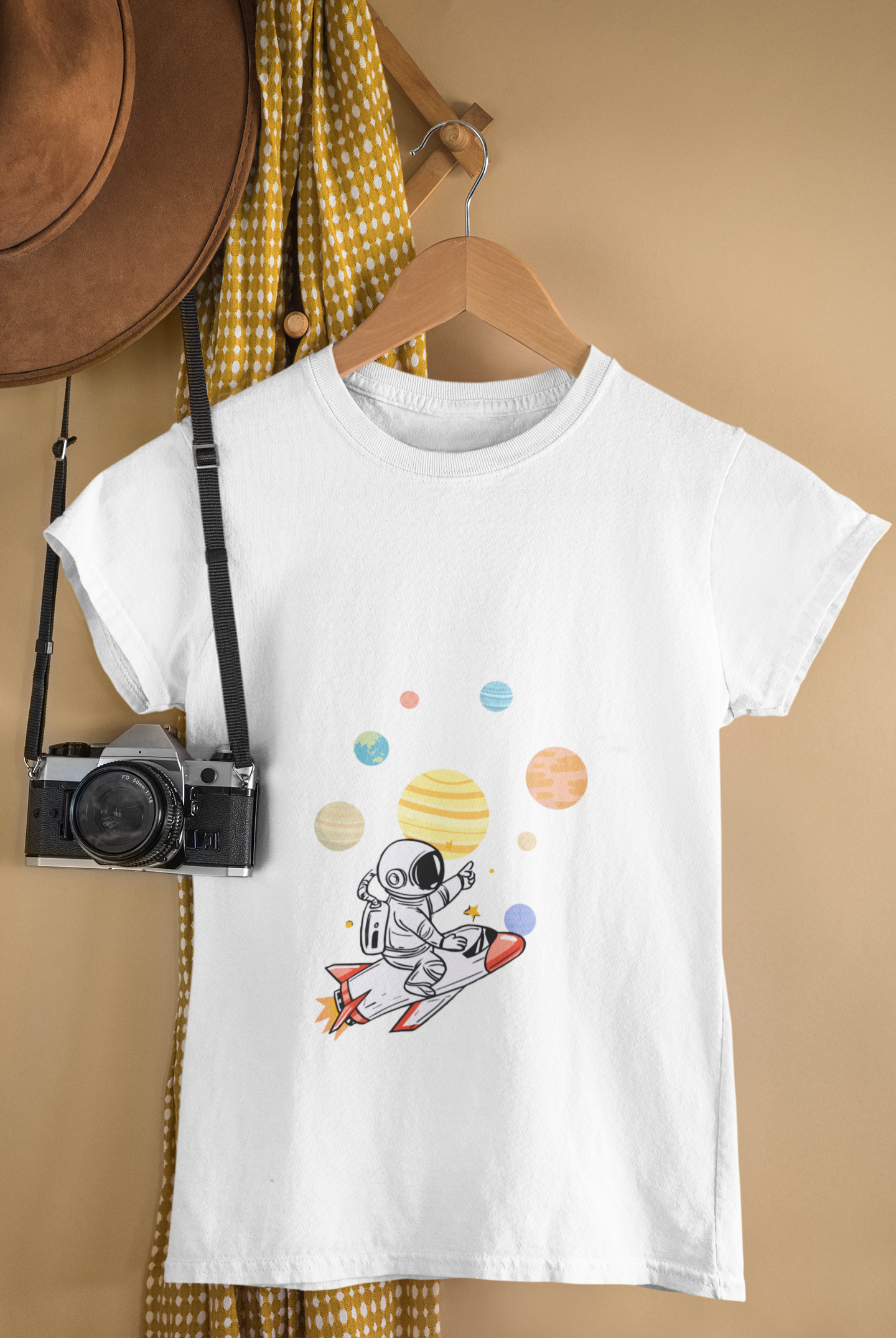 SPACE PLANETS premium pure cotton girl T-shirt