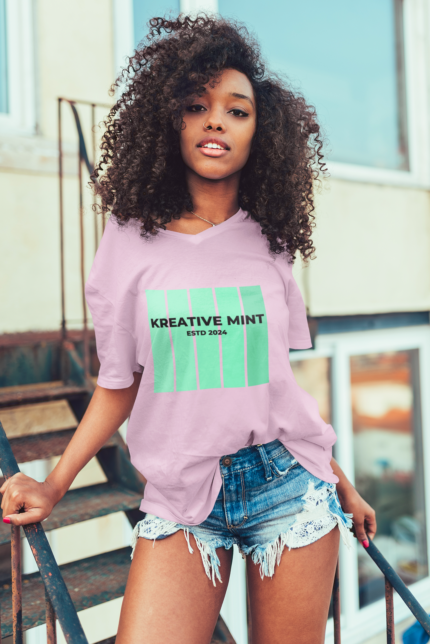 KREATIVE MINT GRADIENTS standard oversized UNISEX premium pure cotton T-shirt