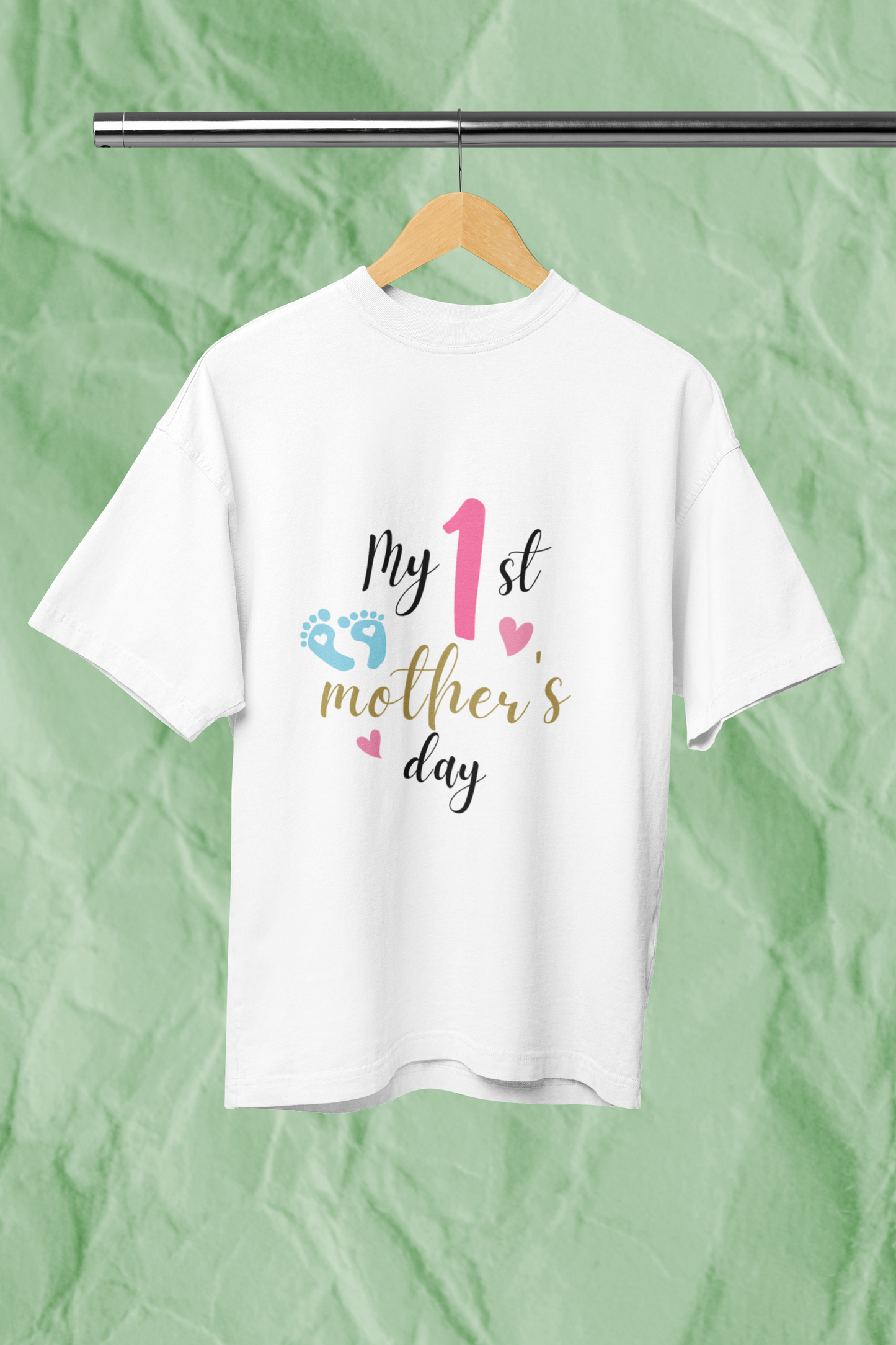 1ST MOTHER'S DAY standard oversized premium pure cotton WOMEN T-shirt