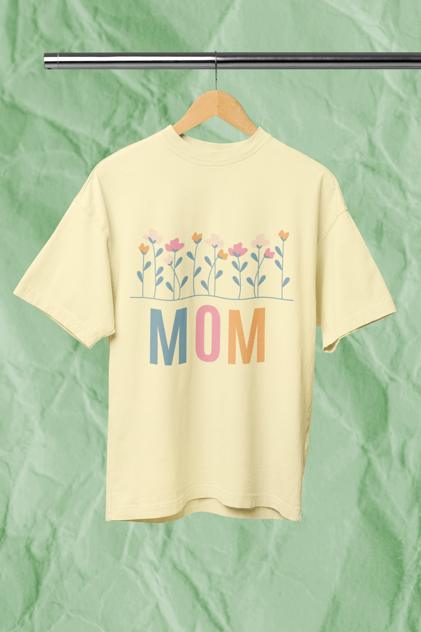 MOM FLOWER standard oversized premium pure cotton WOMEN T-shirt