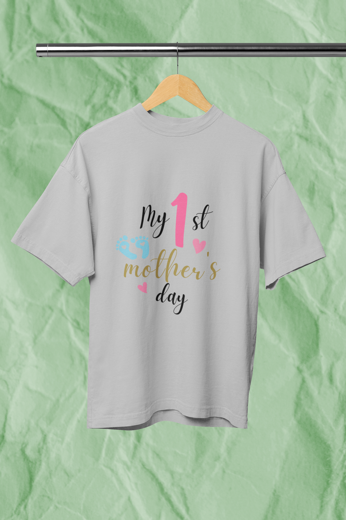 1ST MOTHER'S DAY standard oversized premium pure cotton WOMEN T-shirt