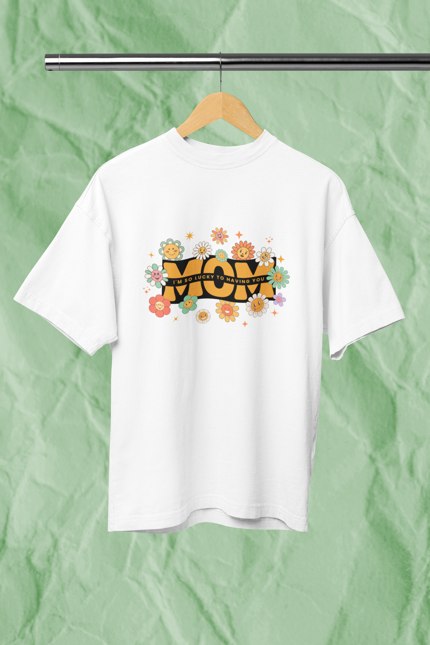 LUCKY MOM standard oversized premium pure cotton WOMEN T-shirt