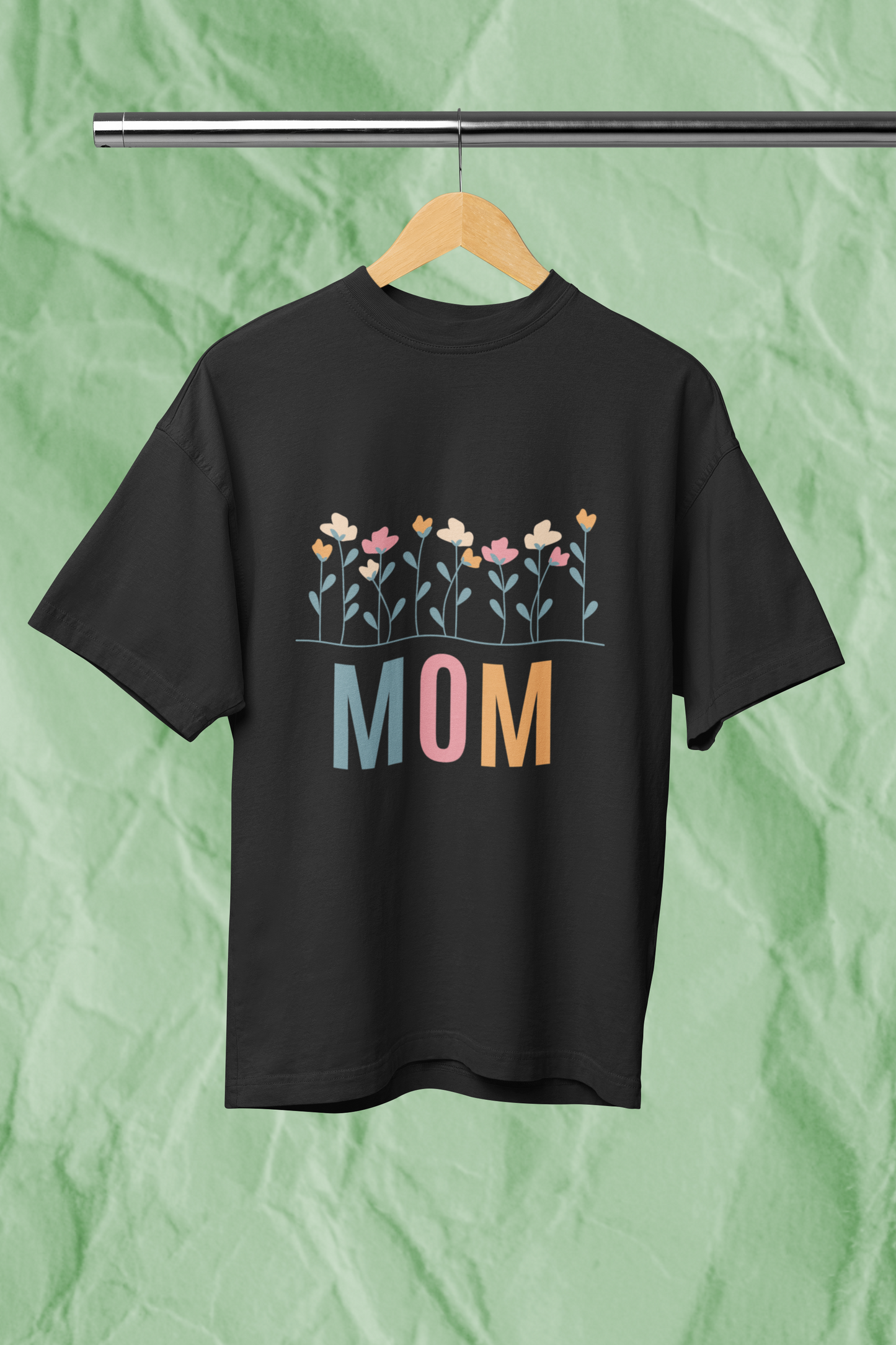 MOM FLOWER standard oversized premium pure cotton WOMEN T-shirt
