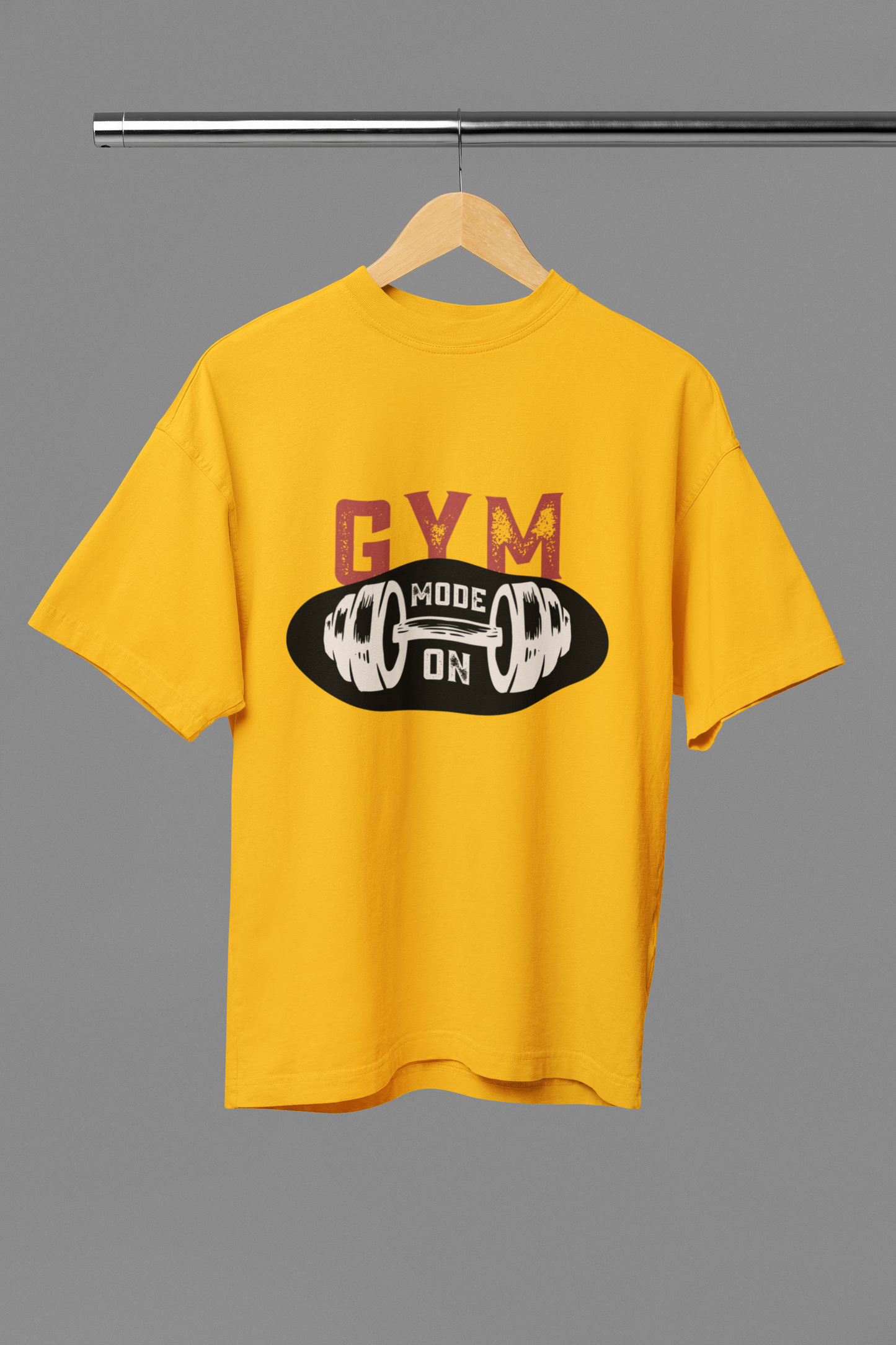 GYM MODE ON classic oversized UNISEX premium pure cotton T-shirt