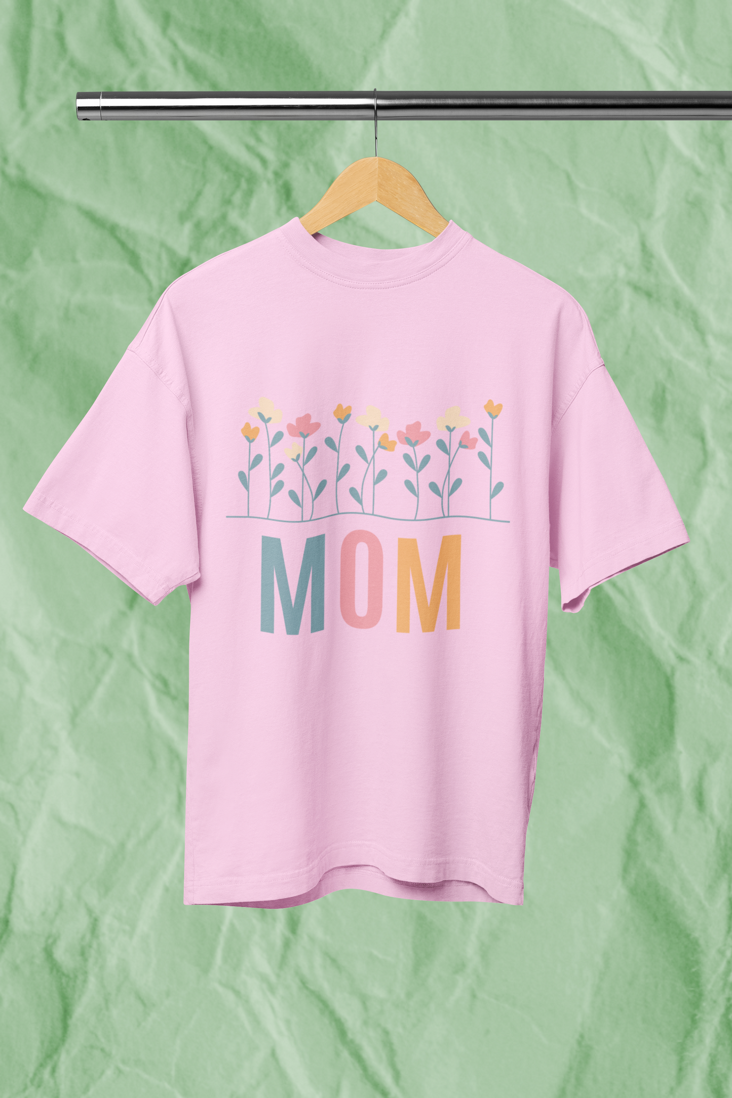 MOM FLOWER standard oversized premium pure cotton WOMEN T-shirt