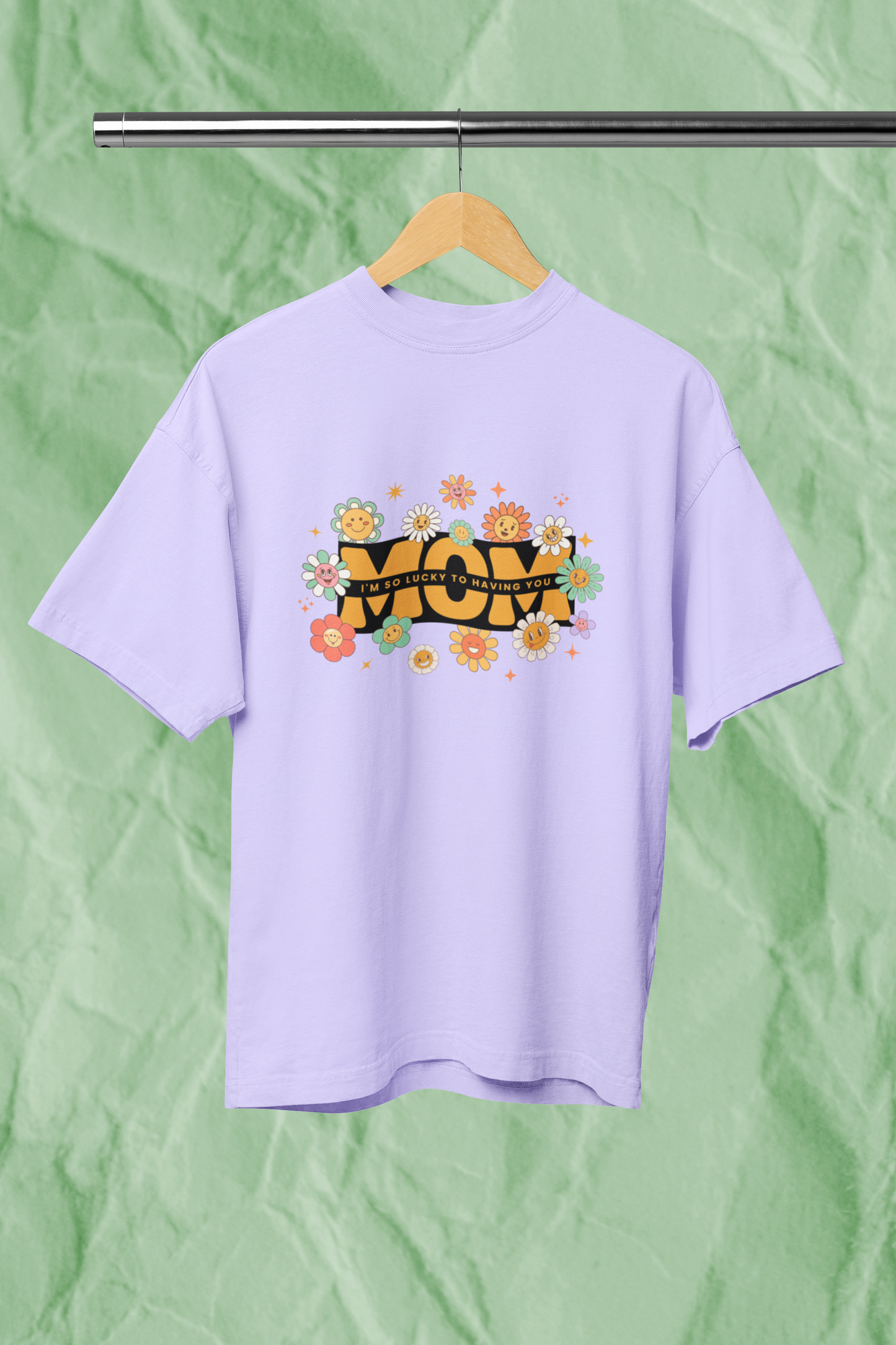 LUCKY MOM standard oversized premium pure cotton WOMEN T-shirt
