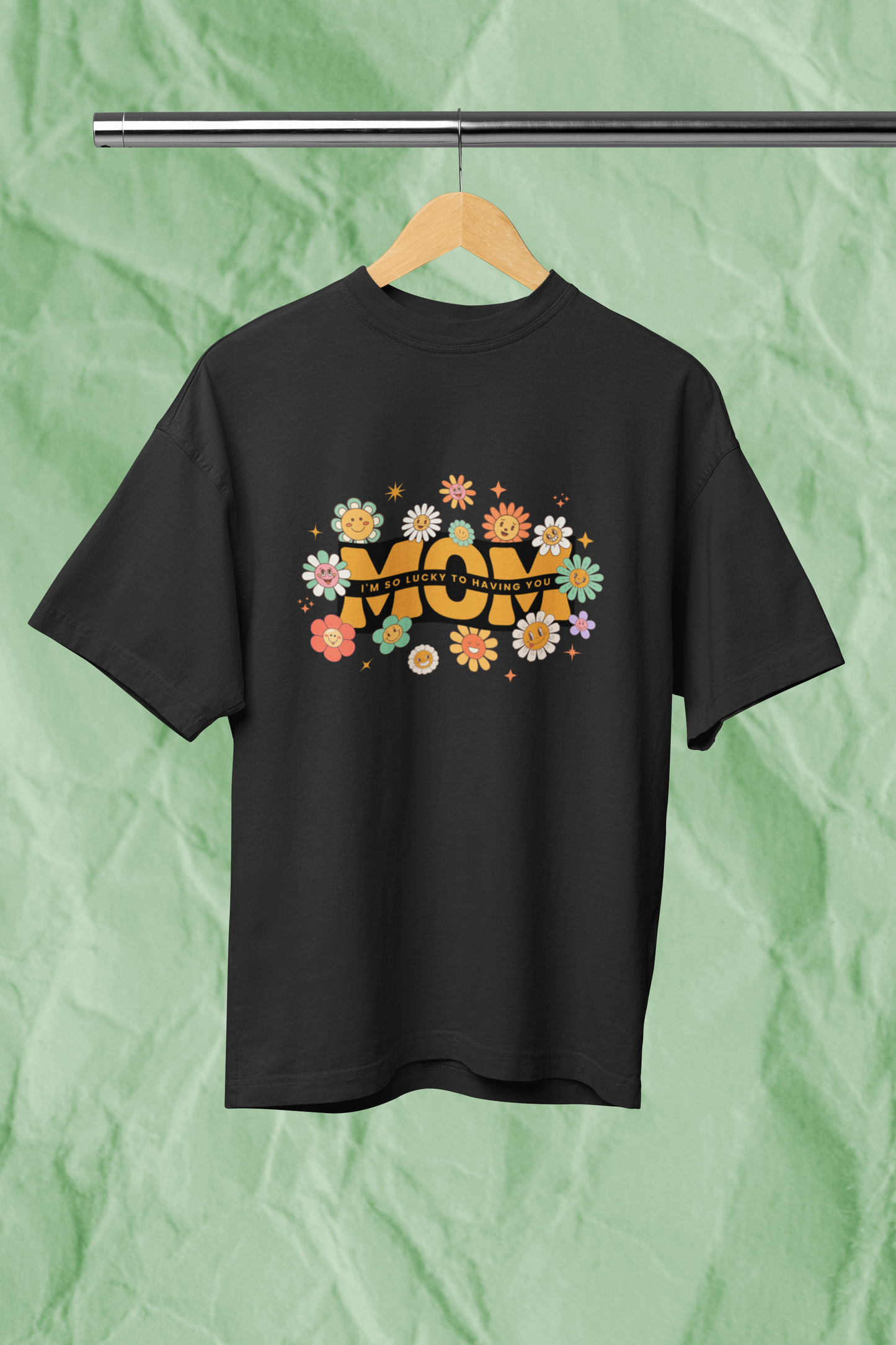 LUCKY MOM standard oversized premium pure cotton WOMEN T-shirt