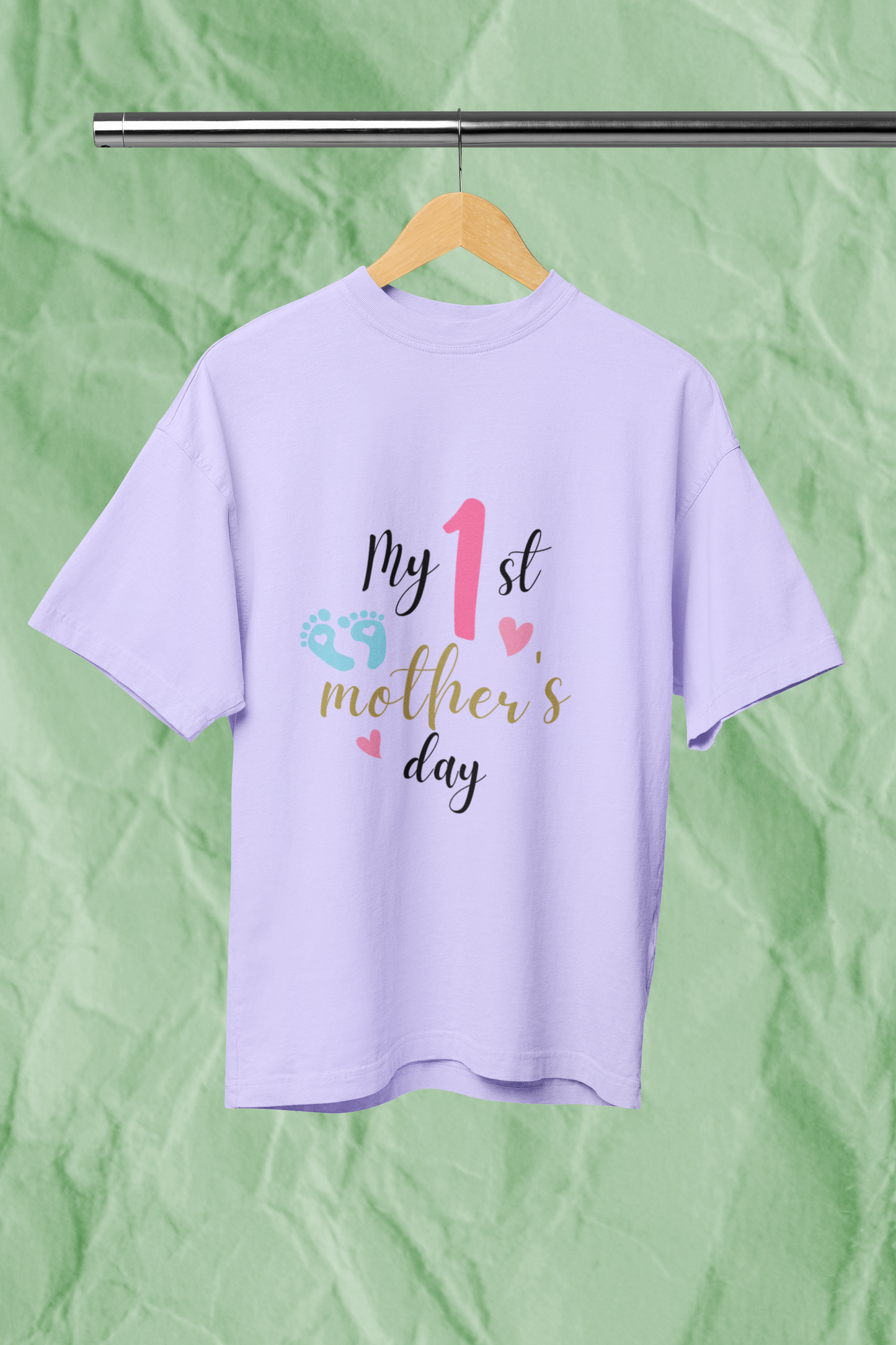 1ST MOTHER'S DAY standard oversized premium pure cotton WOMEN T-shirt