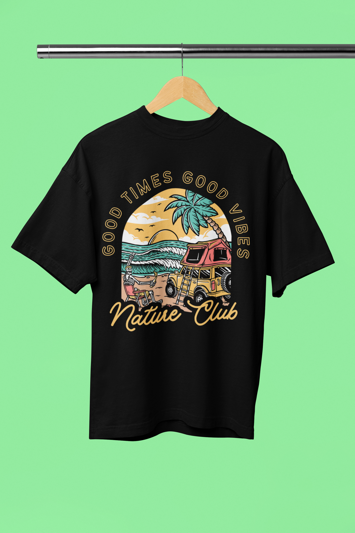 NATURE CLUB classic oversized UNISEX premium pure cotton T-shirt
