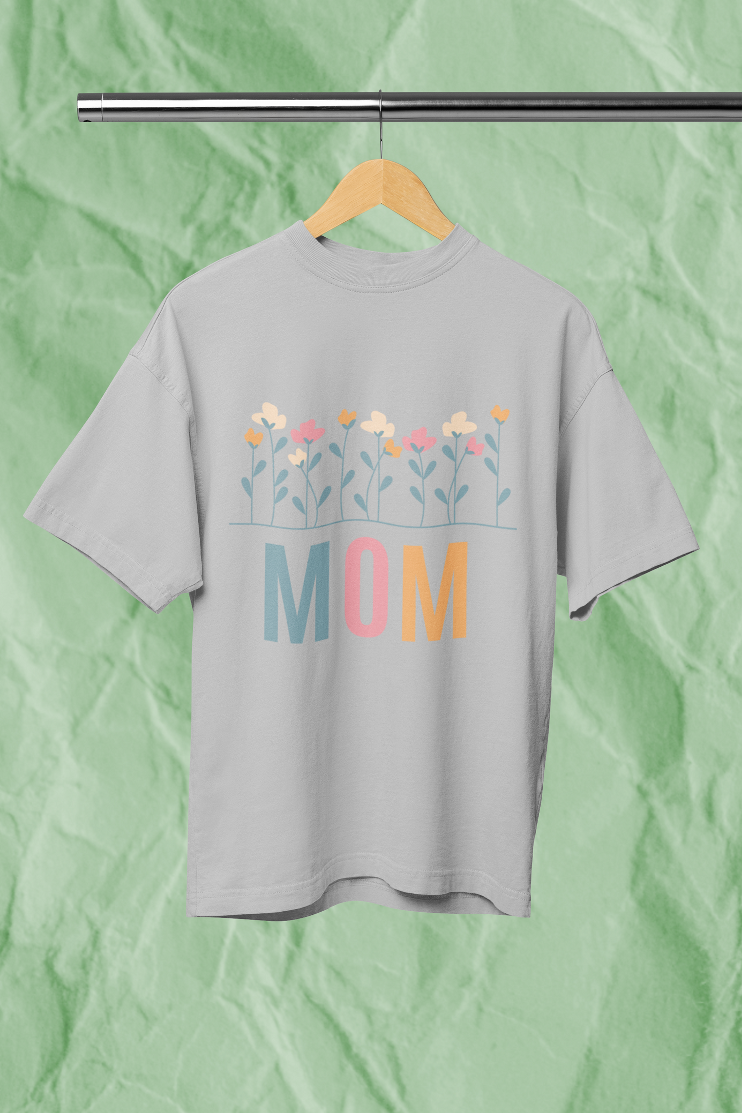 MOM FLOWER standard oversized premium pure cotton WOMEN T-shirt
