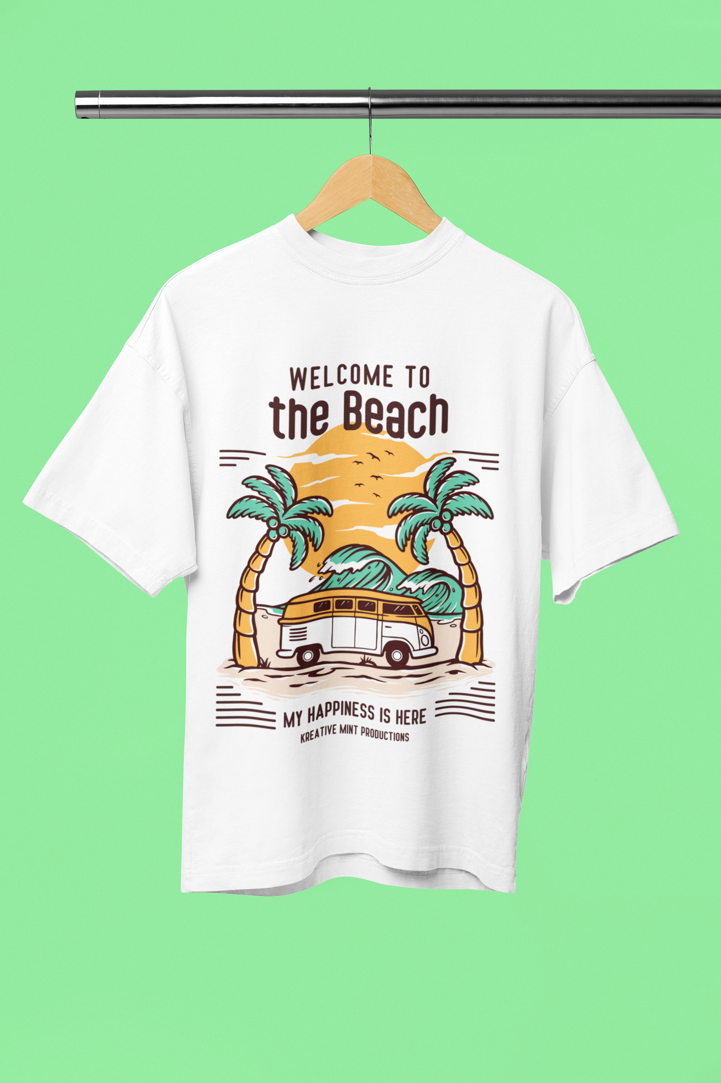 THE BEACH classic oversized UNISEX premium pure cotton T-shirt