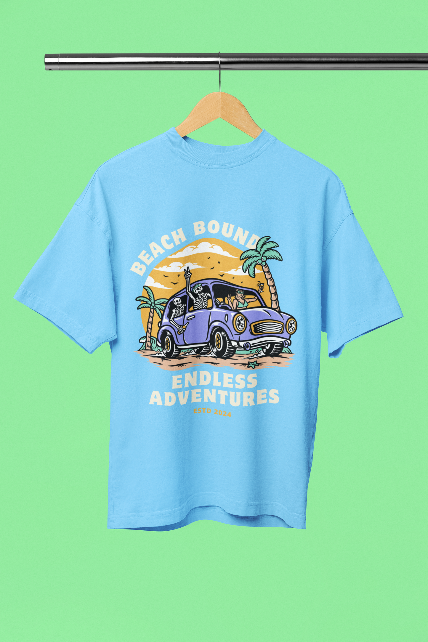 BEACH BOUND classic oversized UNISEX premium pure cotton T-shirt