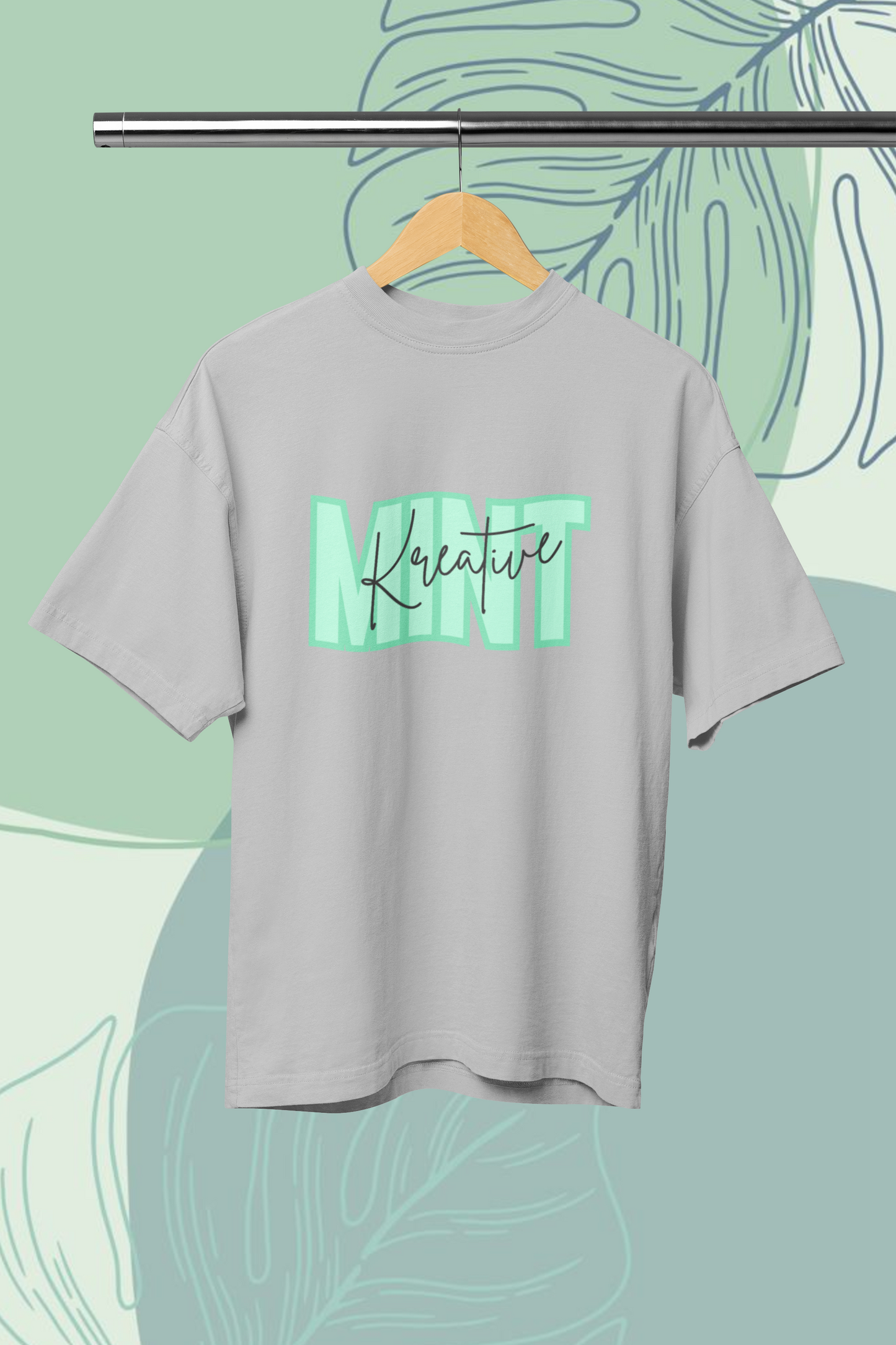 KREATIVE MINT GREEN standard oversized UNISEX premium pure cotton T-shirt