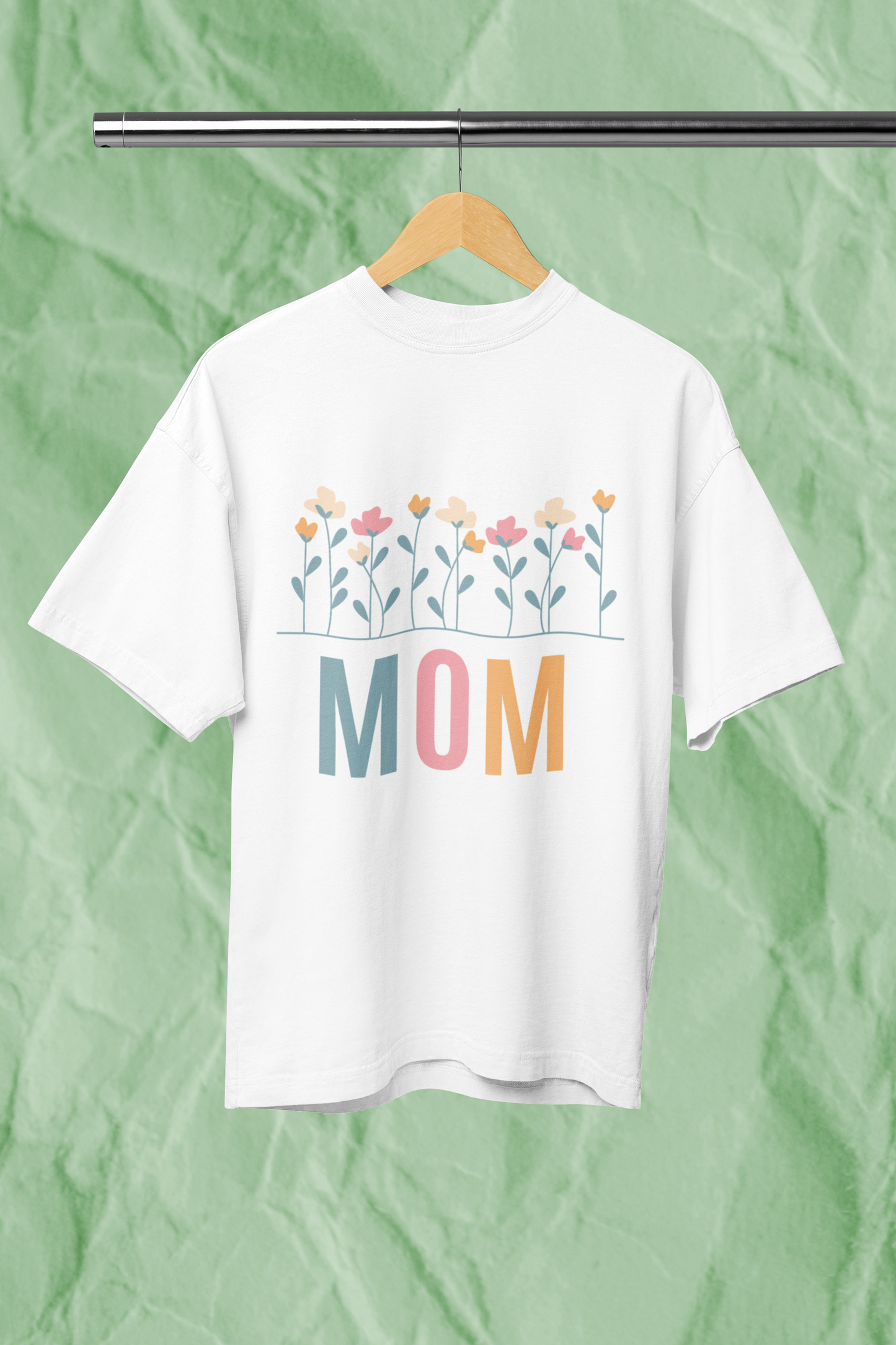 MOM FLOWER standard oversized premium pure cotton WOMEN T-shirt