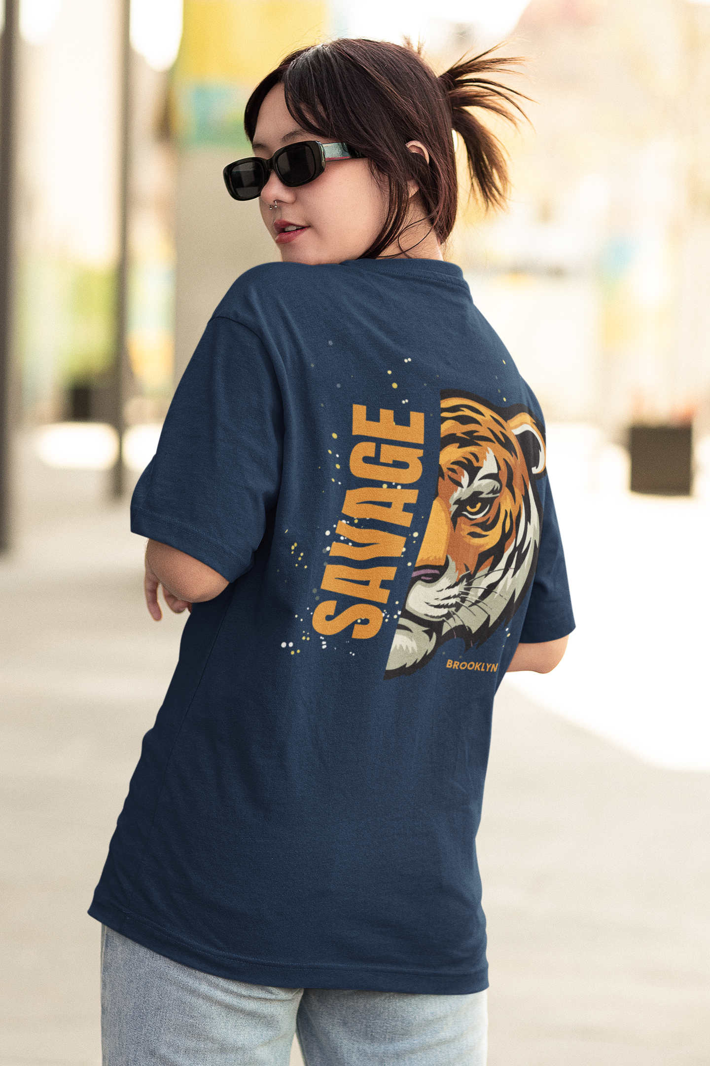 SAVAGE TIGER classic oversized UNISEX premium pure cotton T-shirt