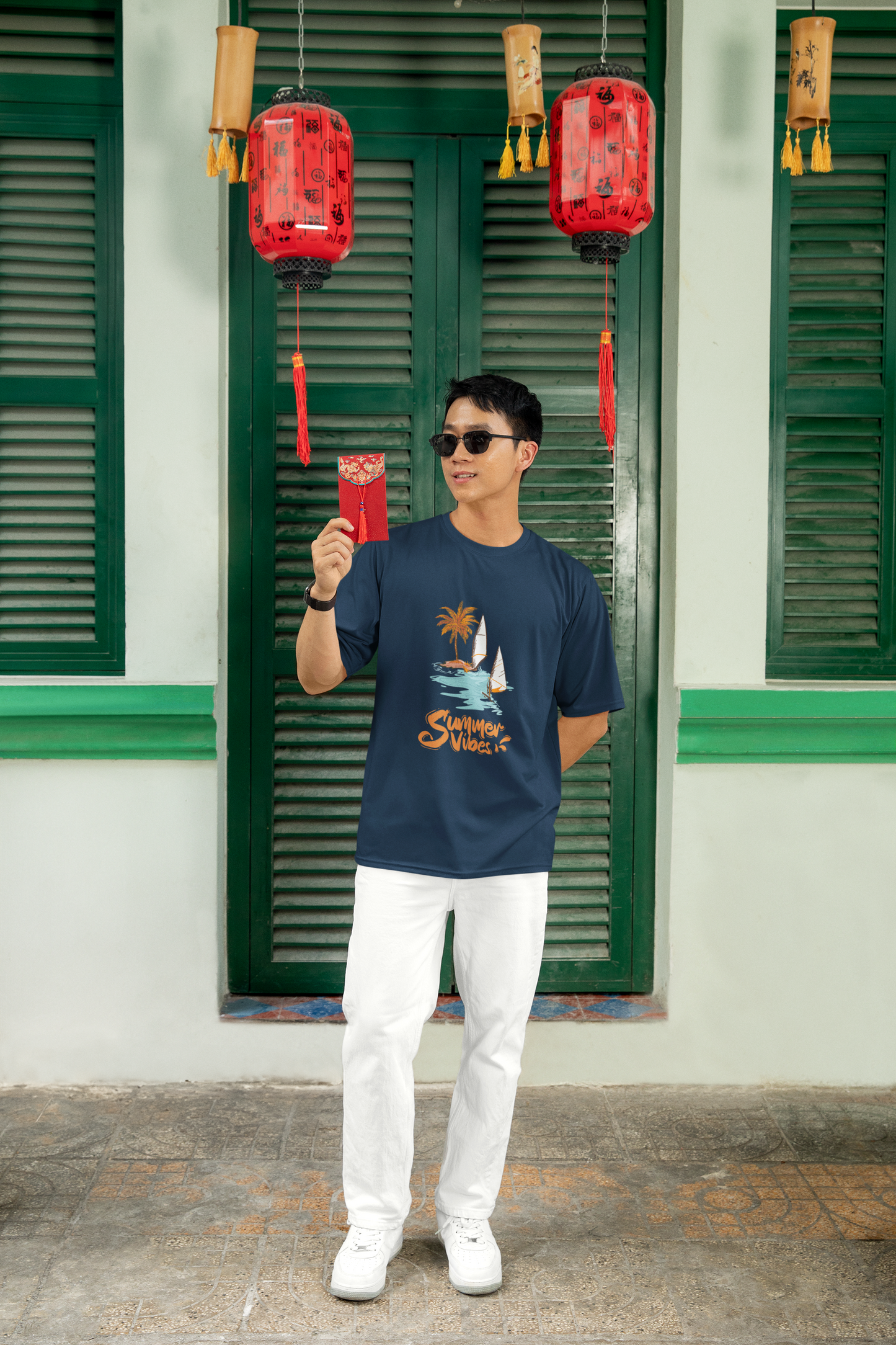SUMMER VIBES standard oversized UNISEX premium pure cotton T-shirt