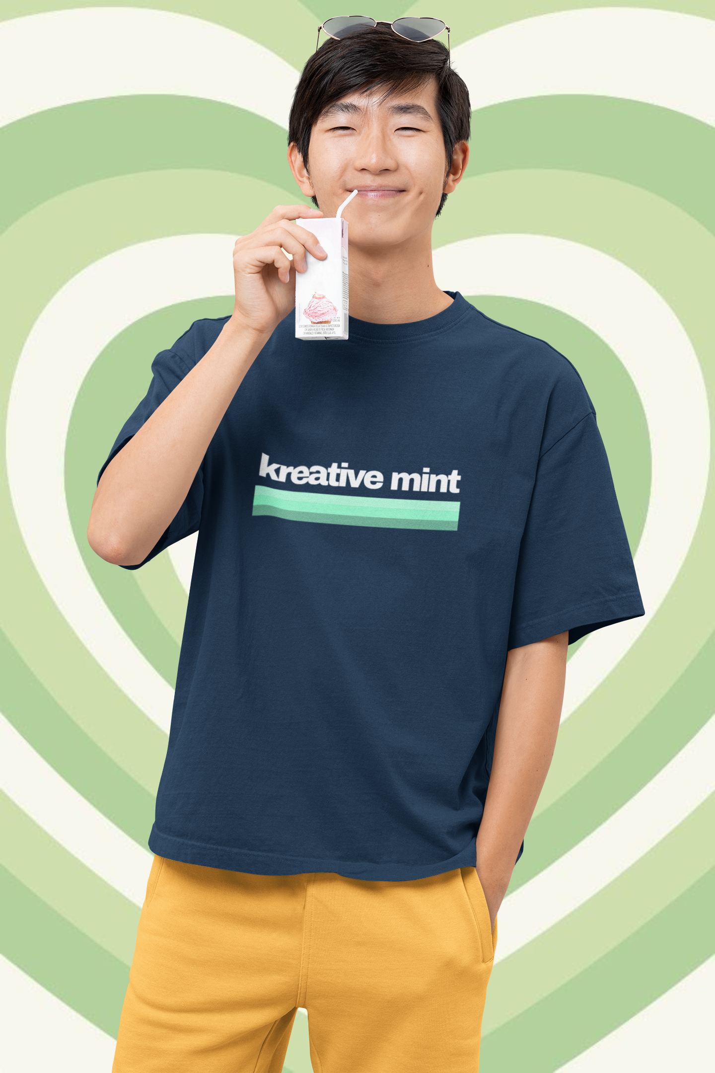 KREATIVE MINT LINES standard oversized UNISEX premium pure cotton T-shirt
