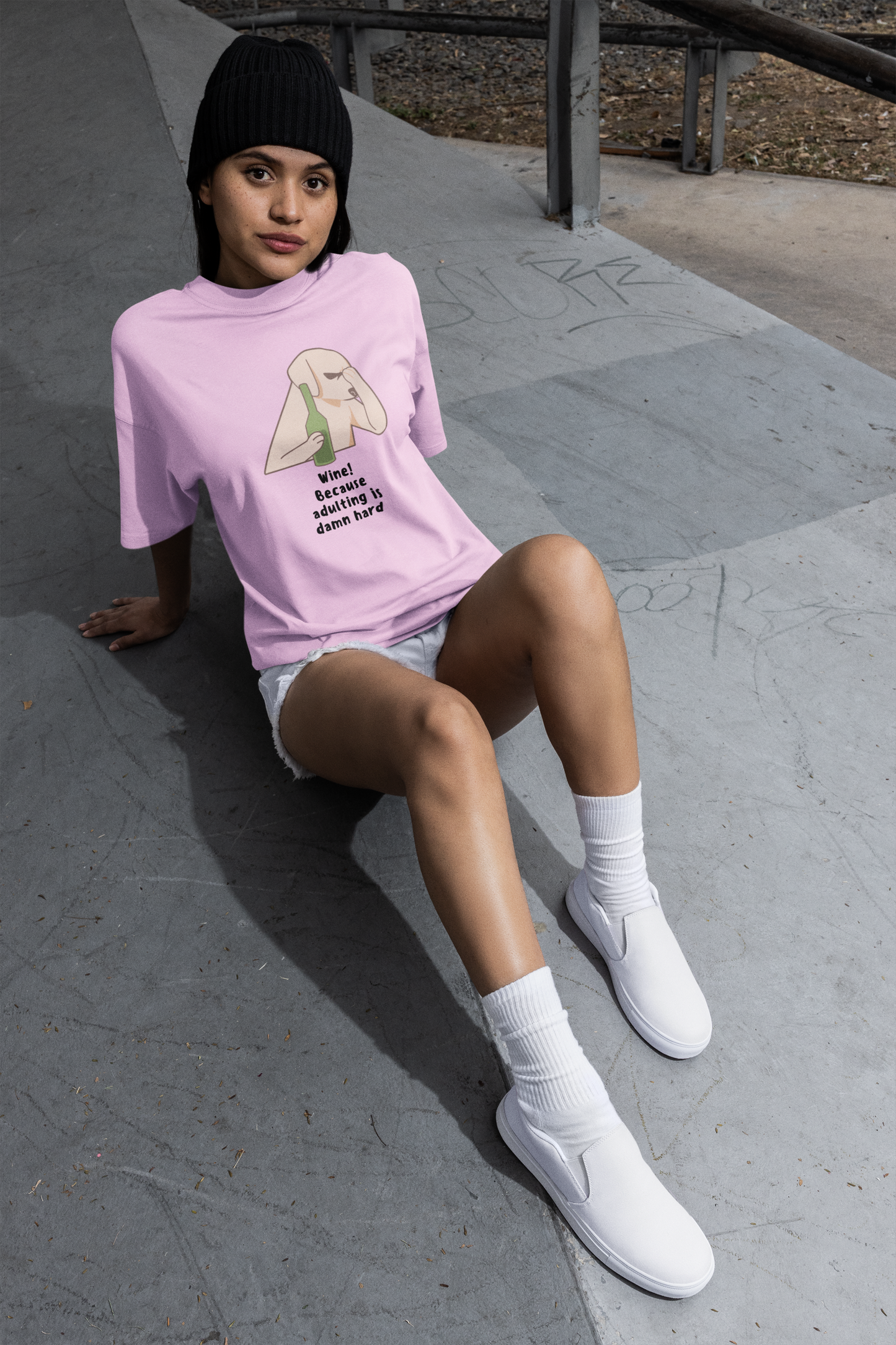 WINE standard oversized UNISEX premium pure cotton T-shirt