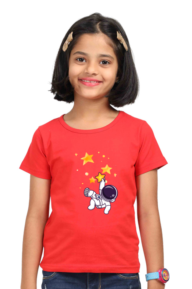 SPACE STARS premium pure cotton girl T-shirt