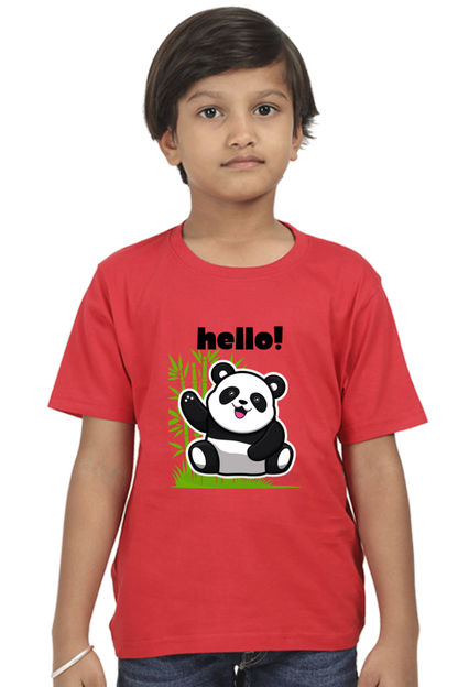 HELLO PANDA premium pure cotton boy T-shirt