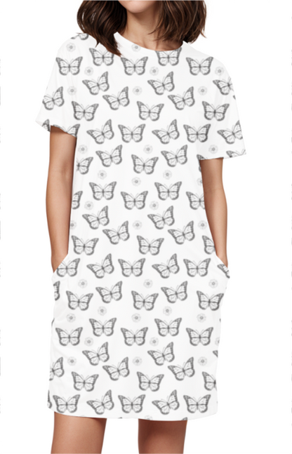 BLACK BUTTERFLY premium pure cotton t-shirt dress for HER