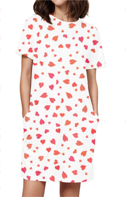 RED HEARTS premium pure cotton t-shirt dress for HER
