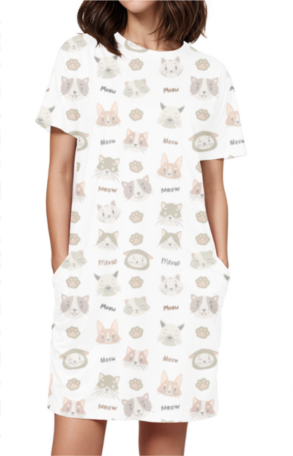 MEOW premium pure cotton t-shirt dress for HER