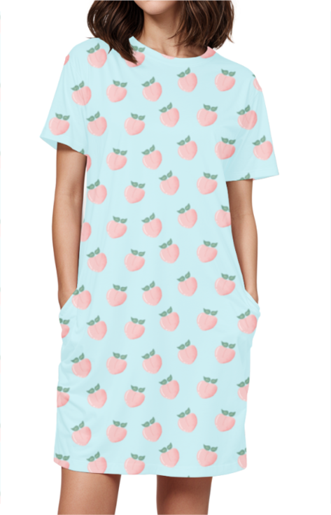 PEACHES premium pure cotton t-shirt dress for HER