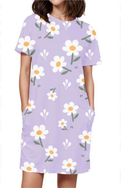 PURPLE DAISY premium pure cotton t-shirt dress for HER