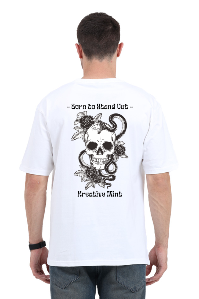 SKULL N FLOWER classic oversized UNISEX premium pure cotton T-shirt