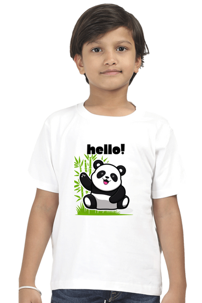HELLO PANDA premium pure cotton boy T-shirt