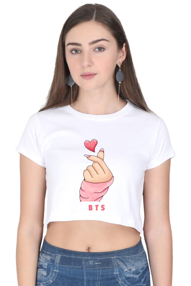 BTS LOVE premium pure cotton crop top