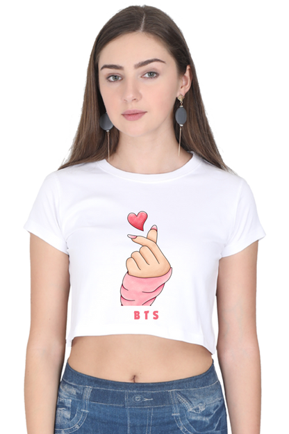 BTS LOVE premium pure cotton crop top
