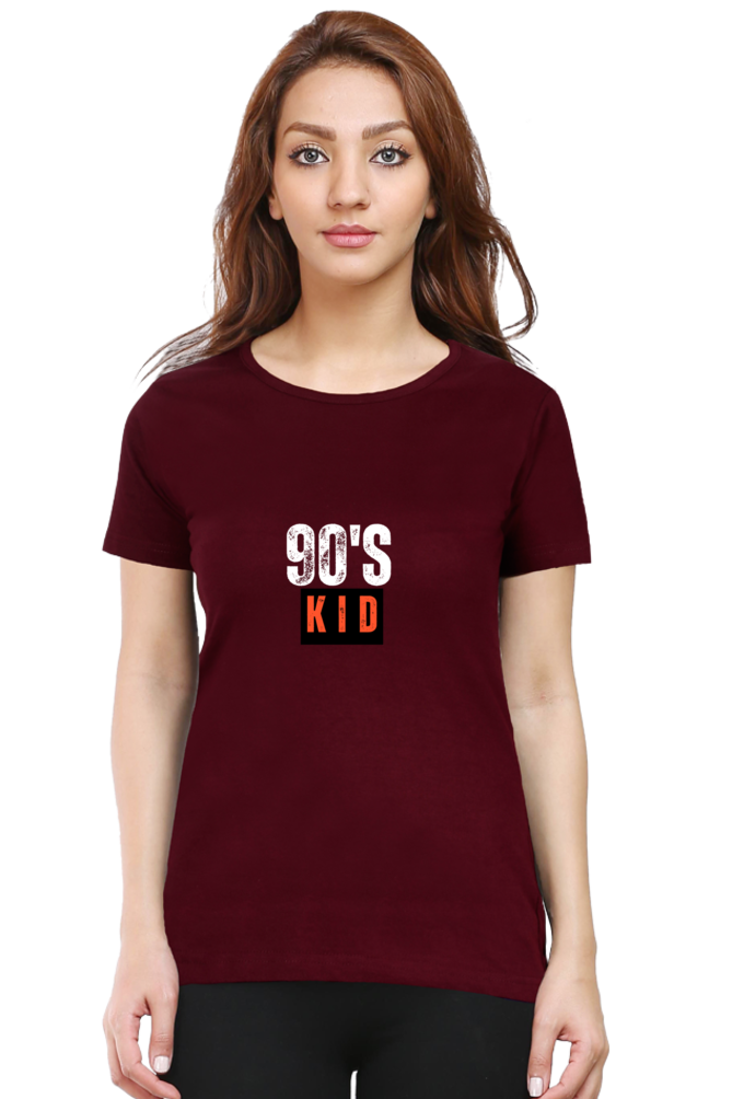 90's KID premium pure cotton T-shirt for women