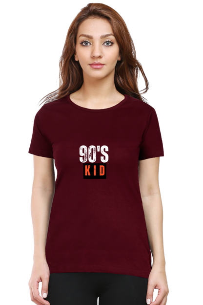 90's KID premium pure cotton T-shirt for women