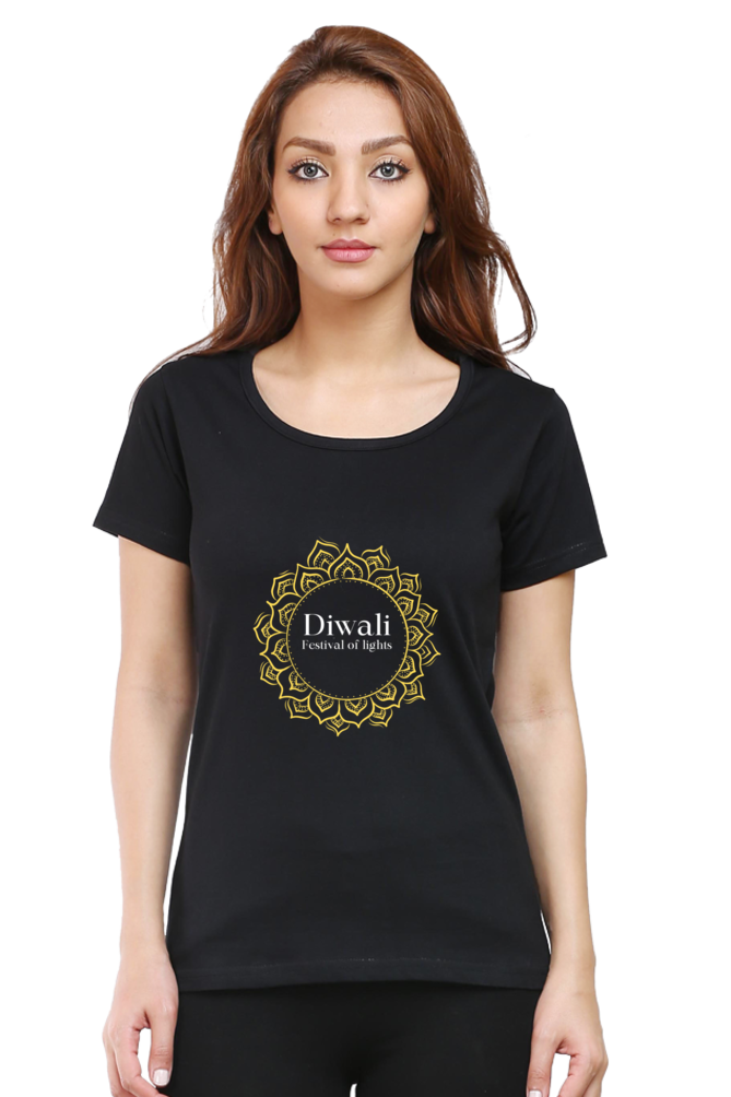 DIWALI - rangoli premium pure cotton T-shirt for women