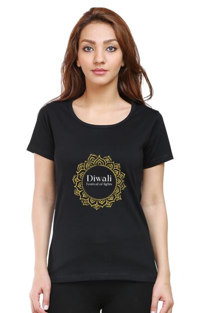 DIWALI - rangoli premium pure cotton T-shirt for women