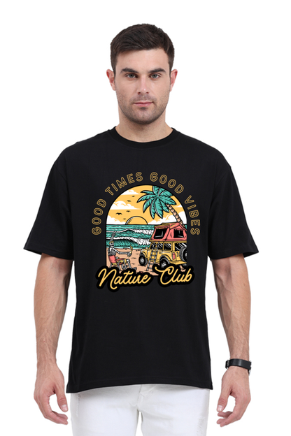 NATURE CLUB classic oversized UNISEX premium pure cotton T-shirt
