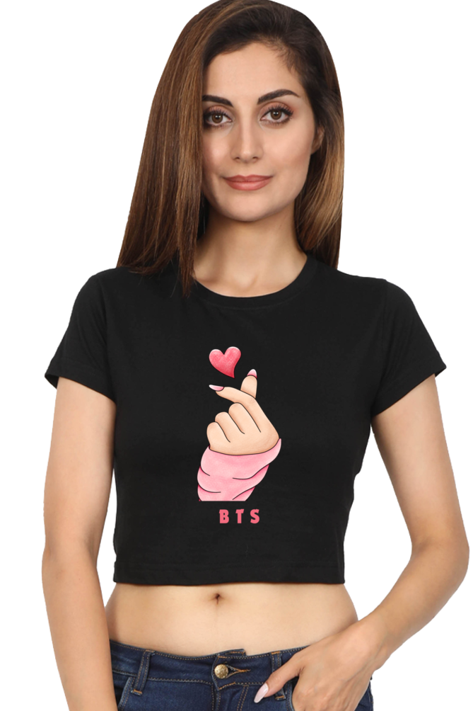BTS LOVE premium pure cotton crop top