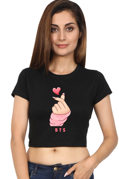 BTS LOVE premium pure cotton crop top