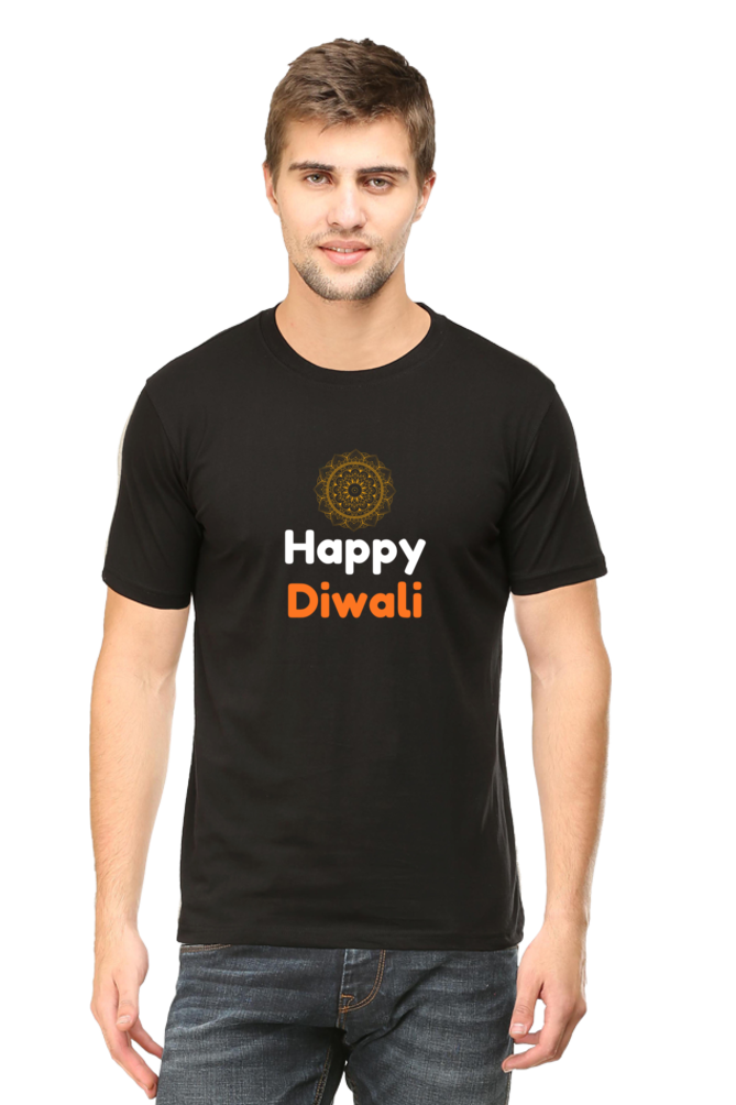 HAPPY DIWALI premium pure cotton T-shirt for men