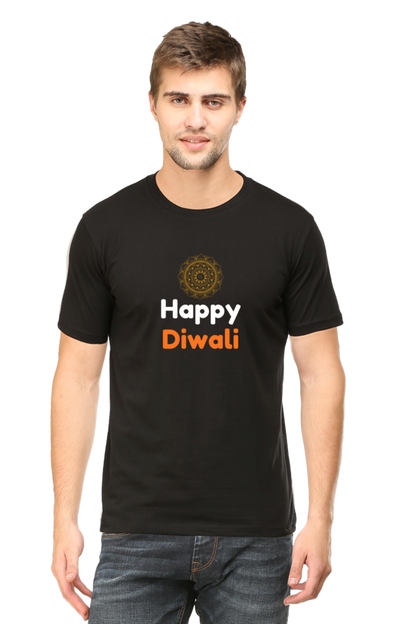 HAPPY DIWALI premium pure cotton T-shirt for men