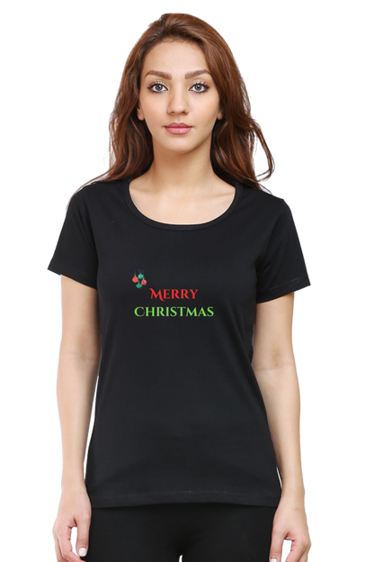 MERRY CHRISTMAS premium pure cotton T-shirt for women