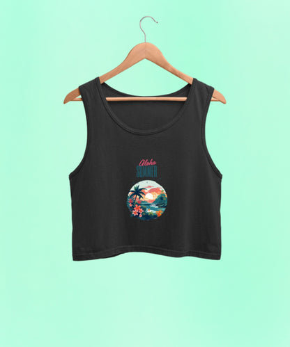 ALOHA SUMMER premium pure cotton crop tank top