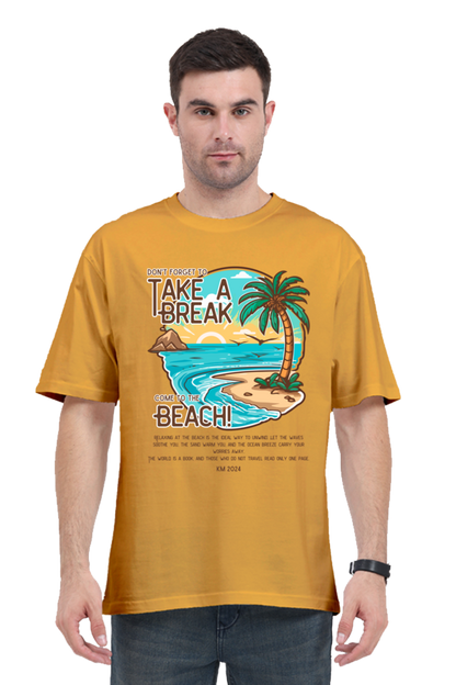 TAKE A BREAK classic oversized UNISEX premium pure cotton T-shirt