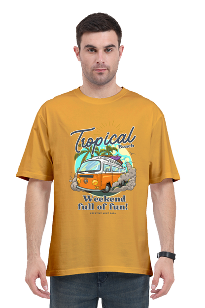 TROPICAL classic oversized UNISEX premium pure cotton T-shirt
